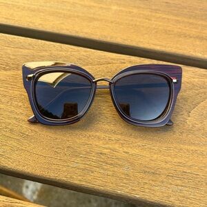 Carlos Falchi Vintage Cat Eye Dark Brown Sunglasses